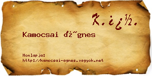 Kamocsai Ágnes névjegykártya